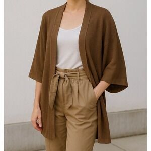 Lauren Ralph Lauren Linen Kimono Cardigan‎ XL Knit Neutral Minimalist Oversized